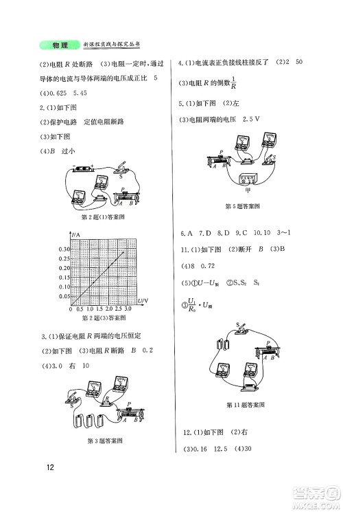 四川教育出版社2025年春新课程实践与探究丛书九年级物理下册教科版答案