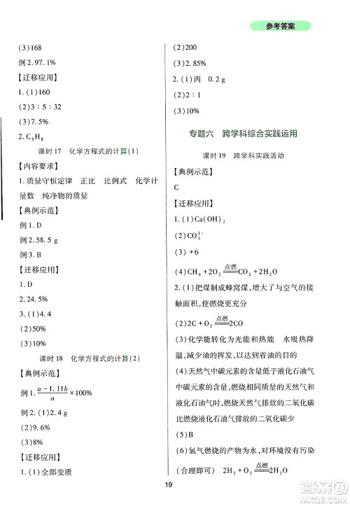四川教育出版社2025年春新课程实践与探究丛书九年级化学下册人教版答案