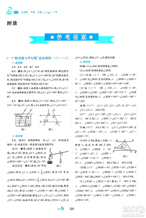 广西师范大学出版社2025年春新课程学习与测评单元双测七年级数学下册A版人教版答案 广西师范大学出版社2025年春新课程学习与测评单元双测七年级数学下册A版人教版答案