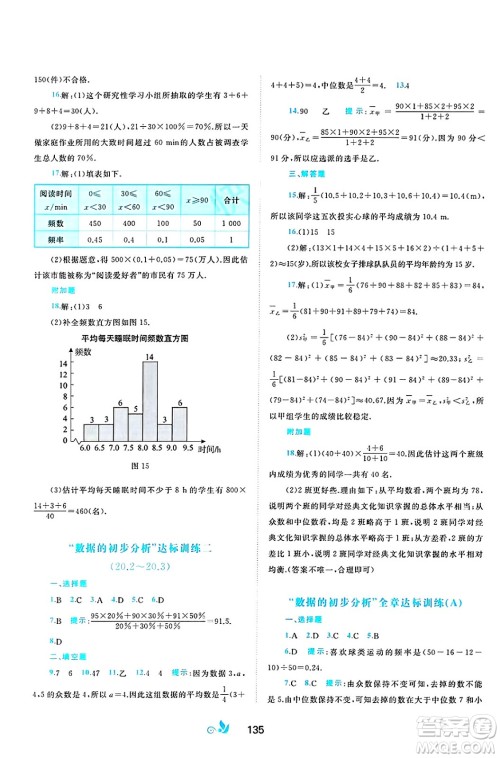 广西师范大学出版社2025年春新课程学习与测评单元双测八年级数学下册C版沪科版答案