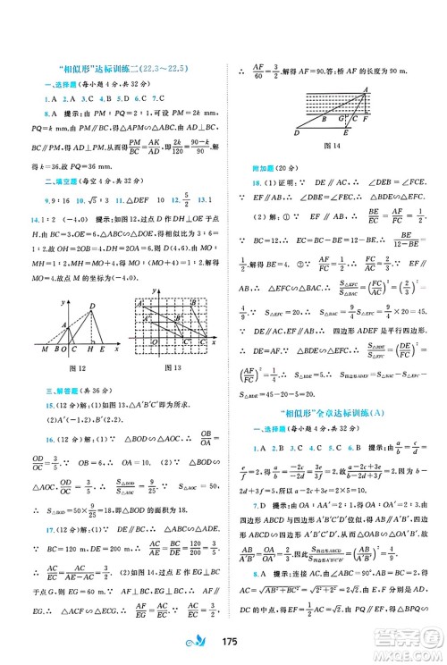 广西师范大学出版社2025年春新课程学习与测评单元双测九年级数学下册C版沪科版答案 广西师范大学出版社2025年春新课程学习与测评单元双测九年级数学下册C版沪科版答案