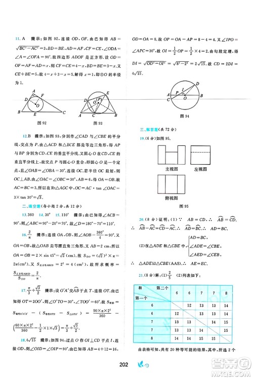 广西师范大学出版社2025年春新课程学习与测评单元双测九年级数学下册C版沪科版答案 广西师范大学出版社2025年春新课程学习与测评单元双测九年级数学下册C版沪科版答案