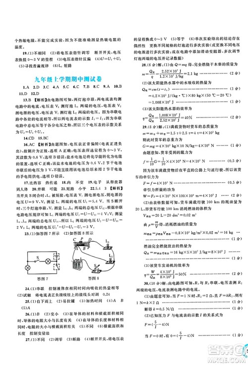 广西师范大学出版社2025年春新课程学习与测评单元双测九年级物理下册A版人教版答案