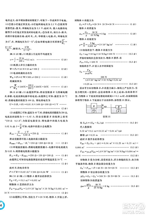 广西师范大学出版社2025年春新课程学习与测评单元双测九年级物理下册A版人教版答案