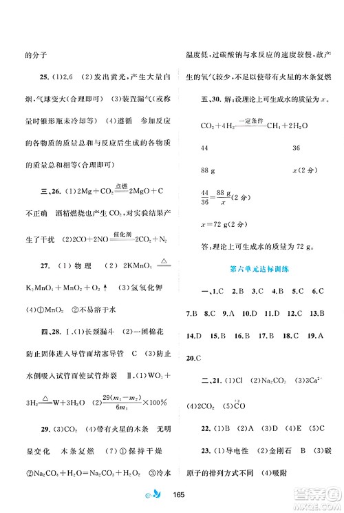 广西师范大学出版社2025年春新课程学习与测评单元双测九年级化学下册A版人教版答案