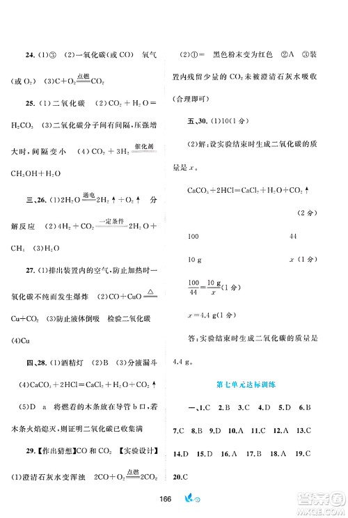 广西师范大学出版社2025年春新课程学习与测评单元双测九年级化学下册A版人教版答案