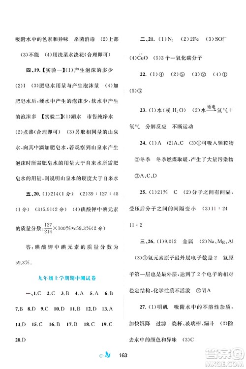 广西师范大学出版社2025年春新课程学习与测评单元双测九年级化学下册A版人教版答案