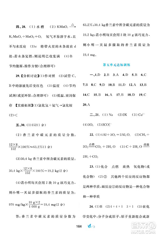 广西师范大学出版社2025年春新课程学习与测评单元双测九年级化学下册A版人教版答案