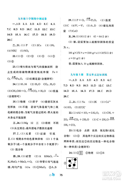 广西师范大学出版社2025年春新课程学习与测评单元双测九年级化学下册C版鲁教版答案