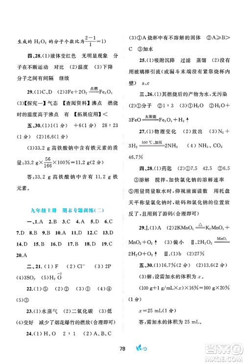 广西师范大学出版社2025年春新课程学习与测评单元双测九年级化学下册C版鲁教版答案