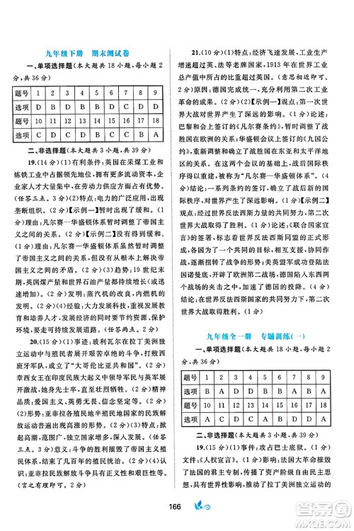 广西师范大学出版社2025年春新课程学习与测评单元双测九年级历史下册A版人教版答案 广西师范大学出版社2025年春新课程学习与测评单元双测九年级历史下册A版人教版答案