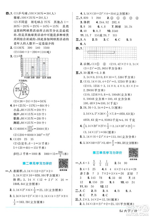 江西教育出版社2025年春阳光同学课时优化作业六年级数学下册苏教版安徽专版答案 江西教育出版社2025年春阳光同学课时优化作业六年级数学下册苏教版安徽专版答案