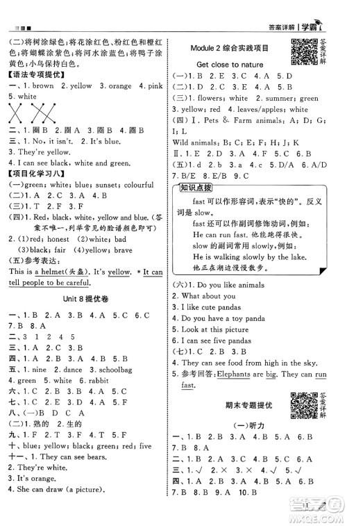 河海大学出版社2025年春5星学霸三年级英语下册江苏版答案
