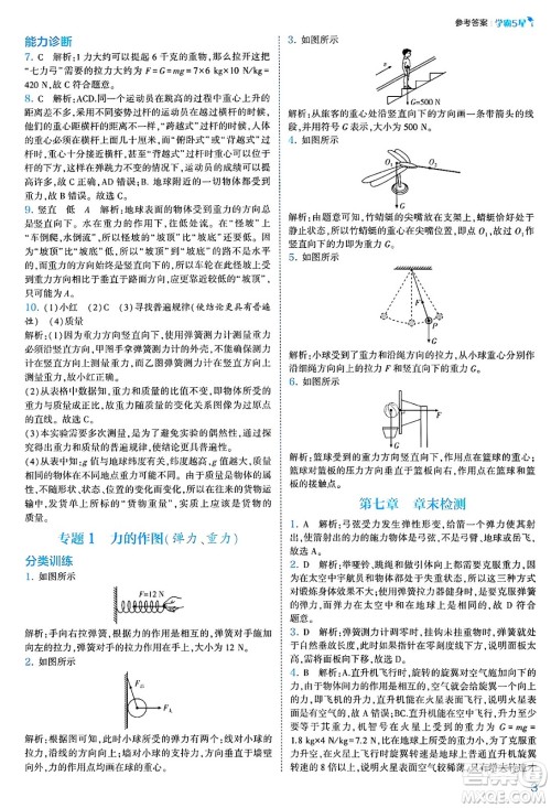 河海大学出版社2025年春初中5星学霸八年级物理下册人教版答案