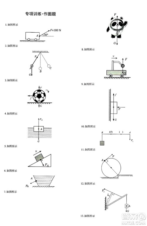 新疆青少年出版社2025年春优学1+1评价与测试八年级物理下册通用版答案