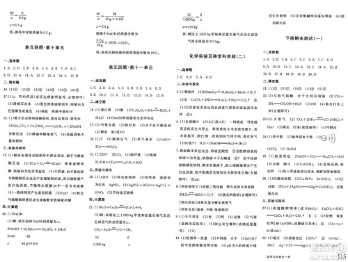 新疆青少年出版社2025年春优学1+1评价与测试九年级化学下册通用版答案 新疆青少年出版社2025年春优学1+1评价与测试九年级化学下册通用版答案