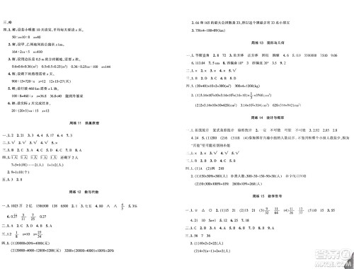 新疆青少年出版社2025年春优学1+1评价与测试六年级数学下册通用版答案