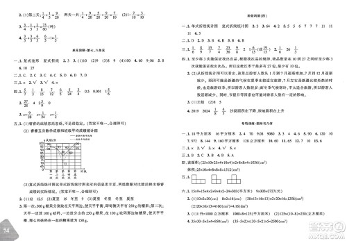 新疆青少年出版社2025年春优学1+1评价与测试五年级数学下册通用版答案