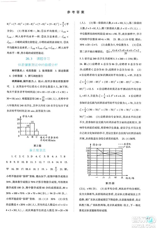 河北人民出版社2025年春同步训练八年级数学下册人教版答案