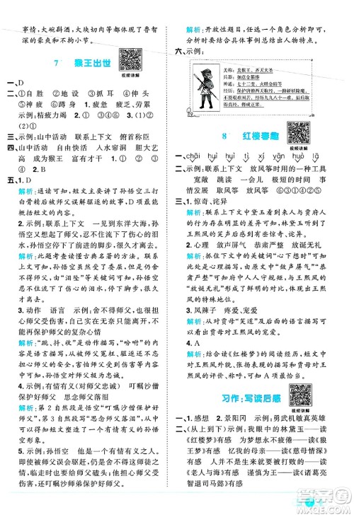江西教育出版社2025年春阳光同学课时优化作业五年级语文下册人教版陕西专版答案 江西教育出版社2025年春阳光同学课时优化作业五年级语文下册人教版陕西专版答案