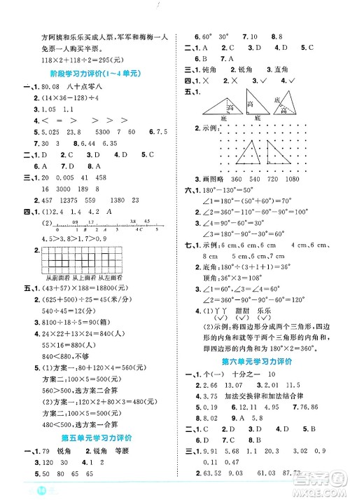 江西教育出版社2025年春阳光同学课时优化作业四年级数学下册人教版河北专版答案 江西教育出版社2025年春阳光同学课时优化作业四年级数学下册人教版河北专版答案