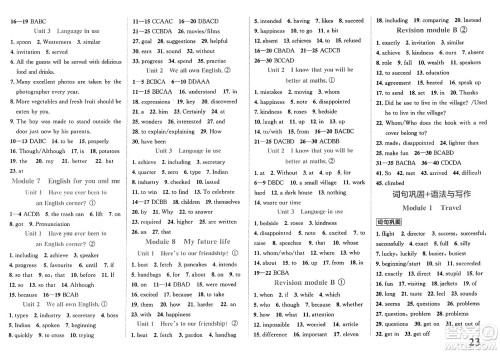 浙江教育出版社2025年春自主高效练九年级英语下册外研版答案 浙江教育出版社2025年春自主高效练九年级英语下册外研版答案