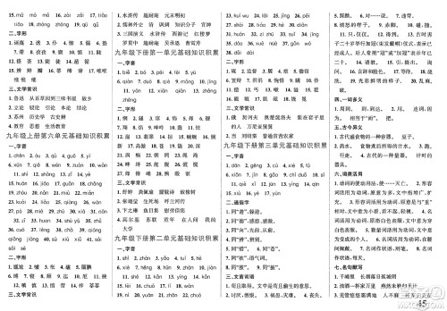 浙江教育出版社2025年春自主高效练九年级语文下册通用版答案 浙江教育出版社2025年春自主高效练九年级语文下册通用版答案