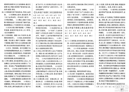 浙江教育出版社2025年春自主高效练九年级历史下册通用版答案 浙江教育出版社2025年春自主高效练九年级历史下册通用版答案