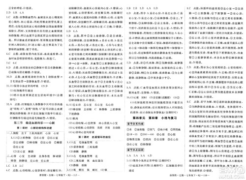 延边大学出版社2025年春优翼新领程七年级生物下册人教版答案