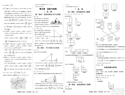 延边大学出版社2025年春优翼新领程九年级数学下册北师大版贵州专版答案