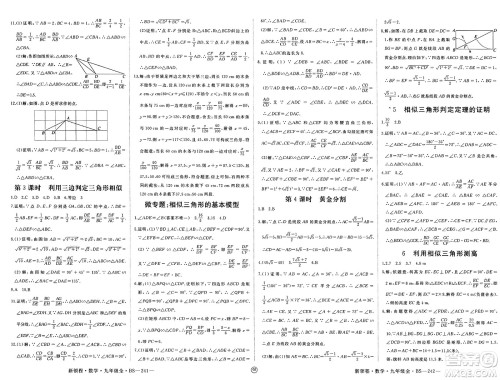延边大学出版社2025年春优翼新领程九年级数学下册北师大版贵州专版答案