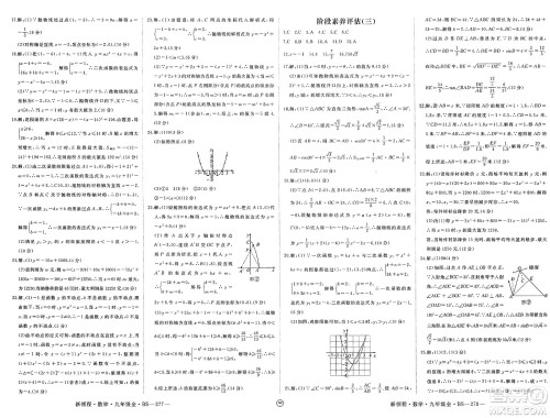 延边大学出版社2025年春优翼新领程九年级数学下册北师大版贵州专版答案