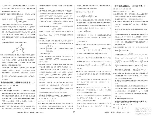 延边大学出版社2025年春优翼新领程九年级数学下册北师大版贵州专版答案