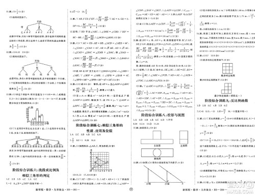 延边大学出版社2025年春优翼新领程九年级数学下册北师大版贵州专版答案