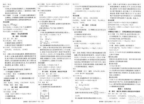 延边大学出版社2025年春优翼新领程九年级化学下册人教版安徽专版答案
