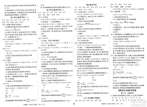 延边大学出版社2025年春优翼新领程九年级化学下册人教版安徽专版答案