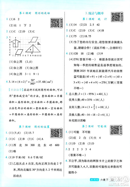 延边大学出版社2025年春优翼新领程六年级数学下册人教版答案