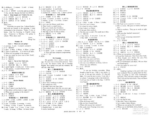 合肥工业大学出版社2025年春优翼新领程五年级英语下册外研版答案