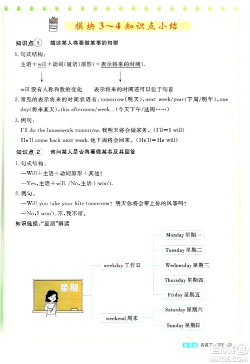 合肥工业大学出版社2025年春优翼新领程四年级英语下册外研版答案