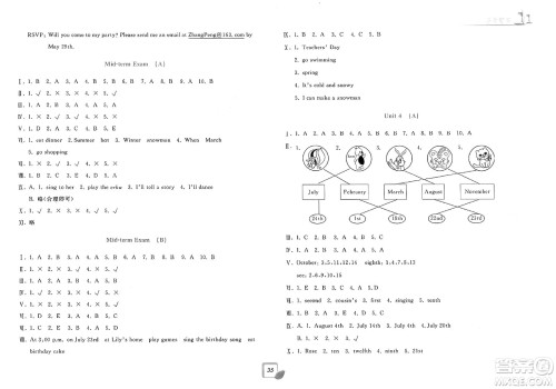 浙江工商大学出版社2025年春学力测评小学生单元测试卷五年级英语下册通用版答案