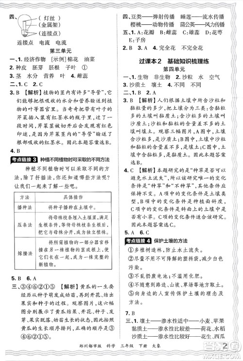 江西人民出版社2025年春王朝霞郑州期末真题精编三年级科学下册大象版郑州都市版答案 江西人民出版社2025年春王朝霞郑州期末真题精编三年级科学下册大象版郑州都市版答案