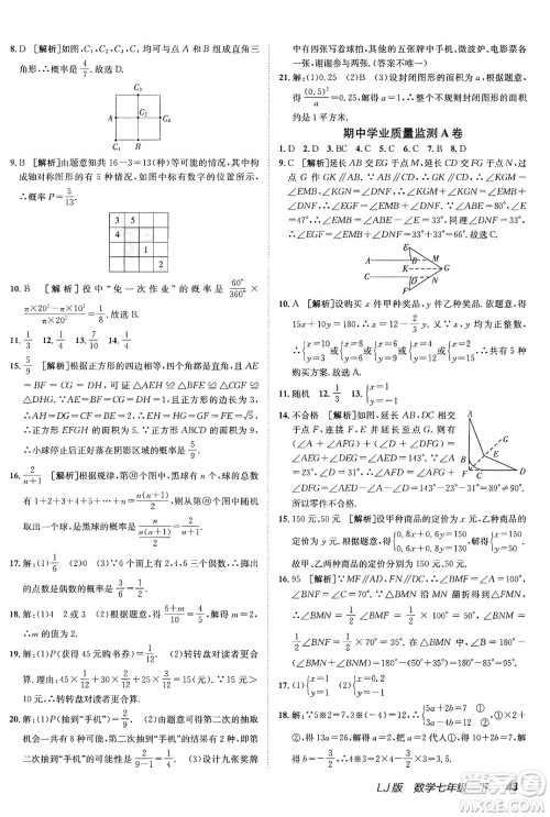 新疆青少年出版社2025年春神龙教育非常海淀单元测试AB卷七年级数学下册鲁教版答案 新疆青少年出版社2025年春神龙教育非常海淀单元测试AB卷七年级数学下册鲁教版答案