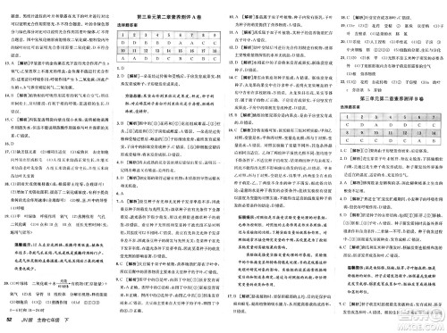 新疆青少年出版社2025年春神龙教育非常海淀单元测试AB卷七年级生物下册济南版答案 新疆青少年出版社2025年春神龙教育非常海淀单元测试AB卷七年级生物下册济南版答案