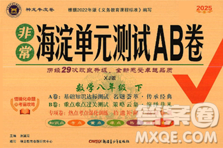 新疆青少年出版社2025年春神龙教育非常海淀单元测试AB卷八年级数学下册湘教版答案
