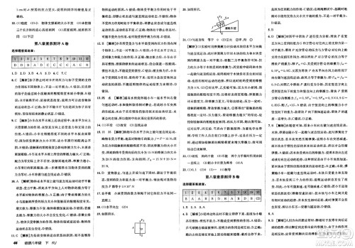 新疆青少年出版社2025年春神龙教育非常海淀单元测试AB卷八年级物理下册人教版答案