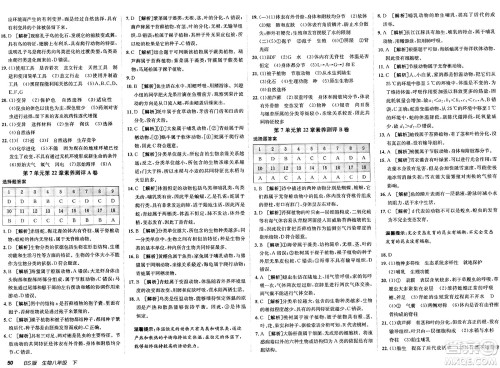新疆青少年出版社2025年春神龙教育非常海淀单元测试AB卷八年级生物下册北师大版答案