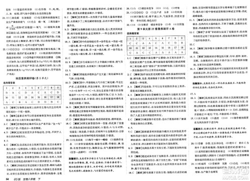 新疆青少年出版社2025年春神龙教育非常海淀单元测试AB卷八年级生物下册北师大版答案