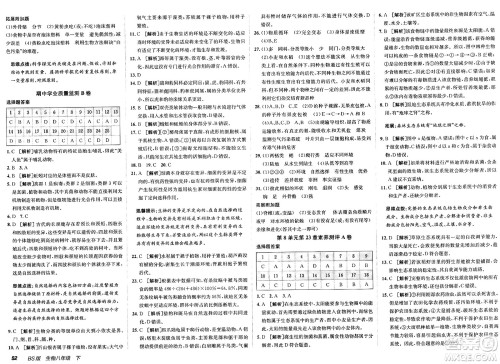 新疆青少年出版社2025年春神龙教育非常海淀单元测试AB卷八年级生物下册北师大版答案