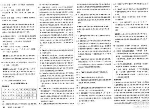 新疆青少年出版社2025年春神龙教育非常海淀单元测试AB卷八年级生物下册北师大版答案