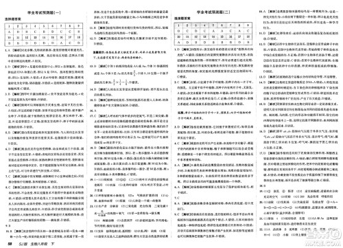 新疆青少年出版社2025年春神龙教育非常海淀单元测试AB卷八年级生物下册苏教版答案